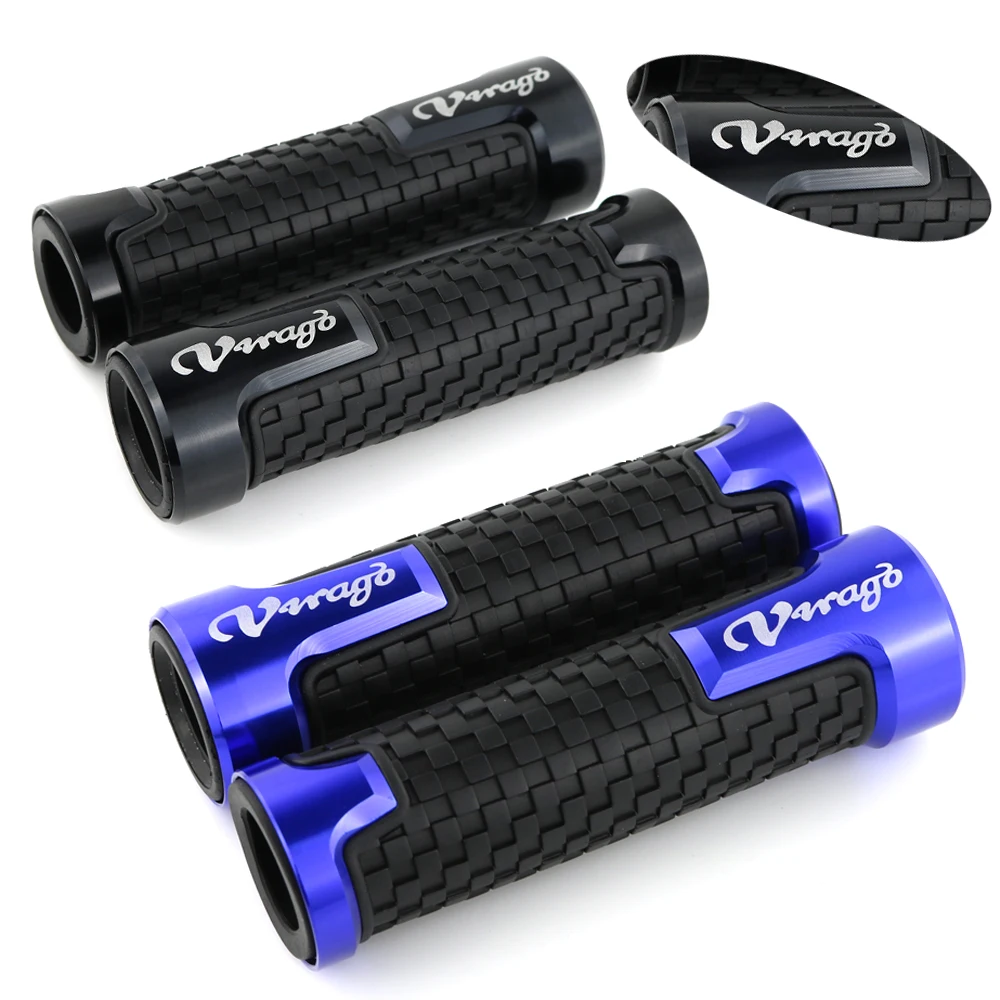 Подходит для Yamaha XT660R XV1100 XV750 XT500 XVS400 XV920 XC200 XV250 Virago CNC мотоциклетная ручка Нескользящая Резина