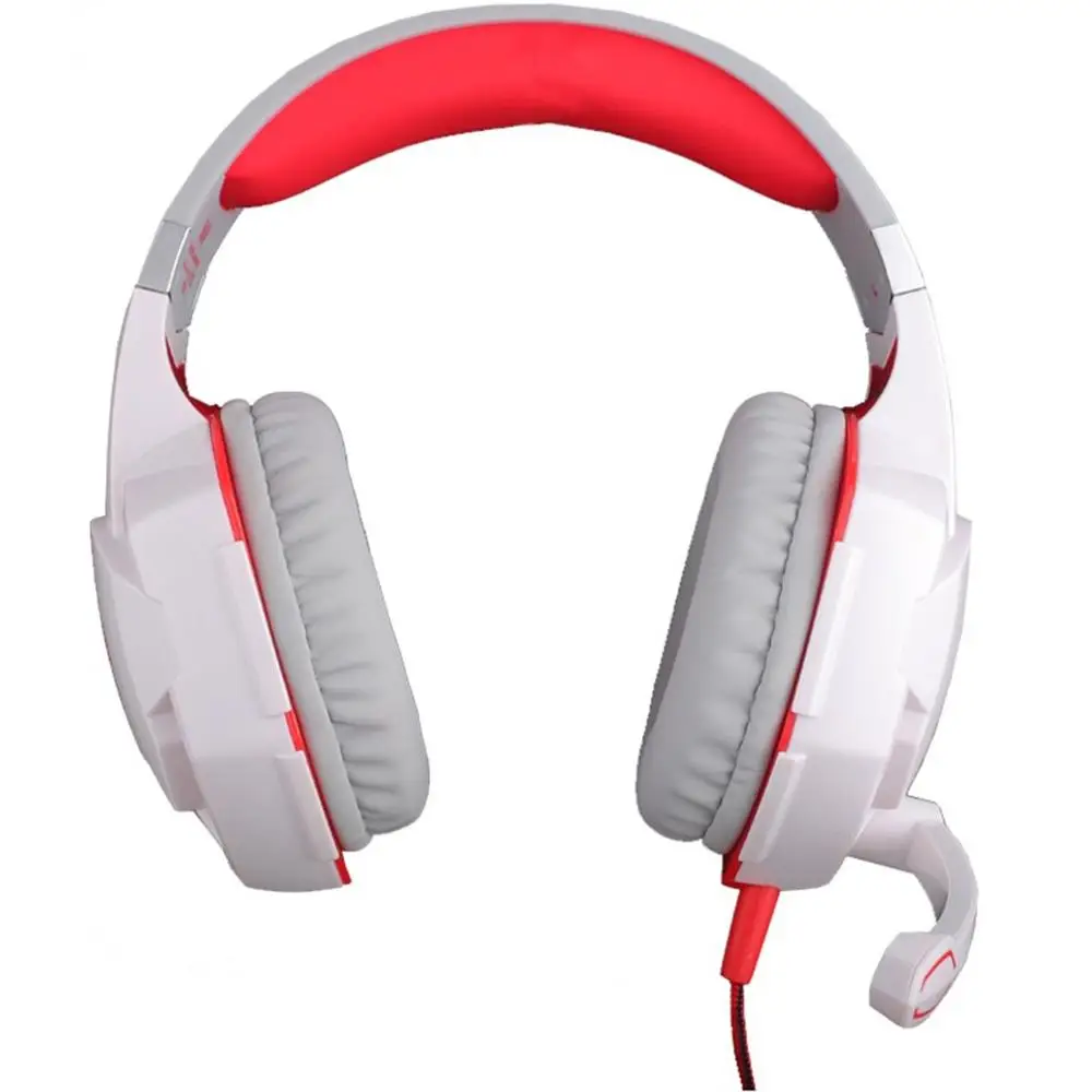 white red G2000 гарнитура Легкий эргономичный дизайн игровые гарнитуры светящиеся наушники с микрофоном для ПК ноутбука компьютера - Цвет: white red