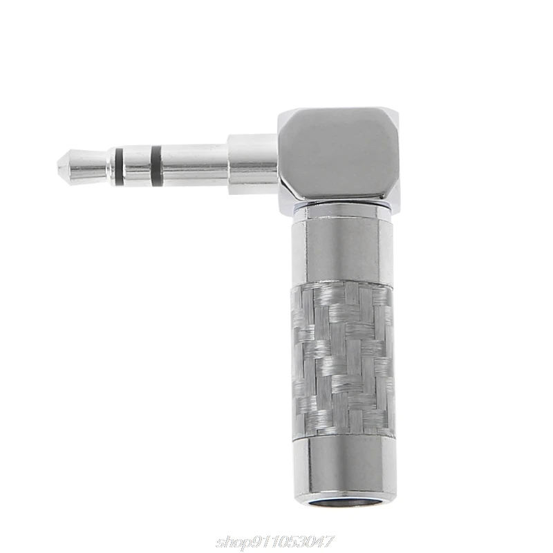 

3.5mm 3-Pole Plug Jack 90 Degree Right Angle Sliver Carbon Fiber Connector D11 20 Dropshipping