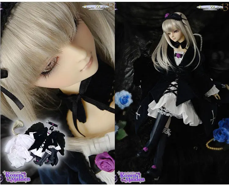 Полный набор 1/3 BJD кукла Suigintou Rozen Maiden высокое качество женская одежда для кукол