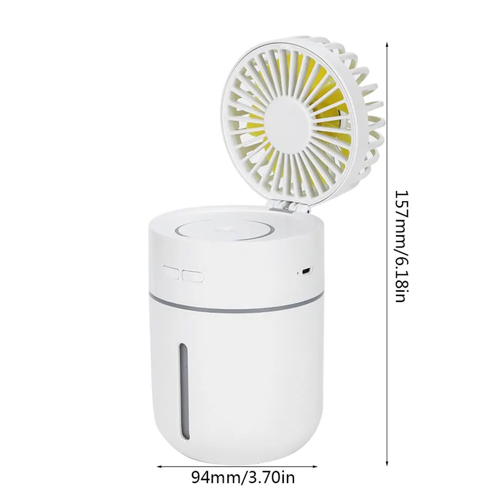 

Multifunction Mini Cooling Fan 400ml Capacity Rechargeabale Humidifier 3 Gears ABS Portable Air Fan