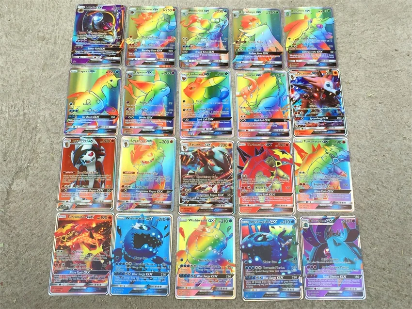 300 шт 200 шт 100 шт 50 шт GX Мега Сияющие карты игры битва карт Pokemoned торговые карты игры детская коллекция игрушек