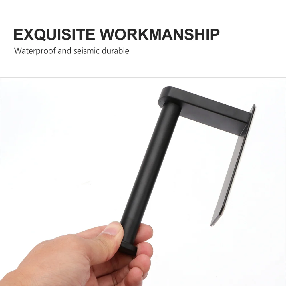 

Holes Roll Paper Holder Stainless Steel Paper Towel Rack for Bathroom Black