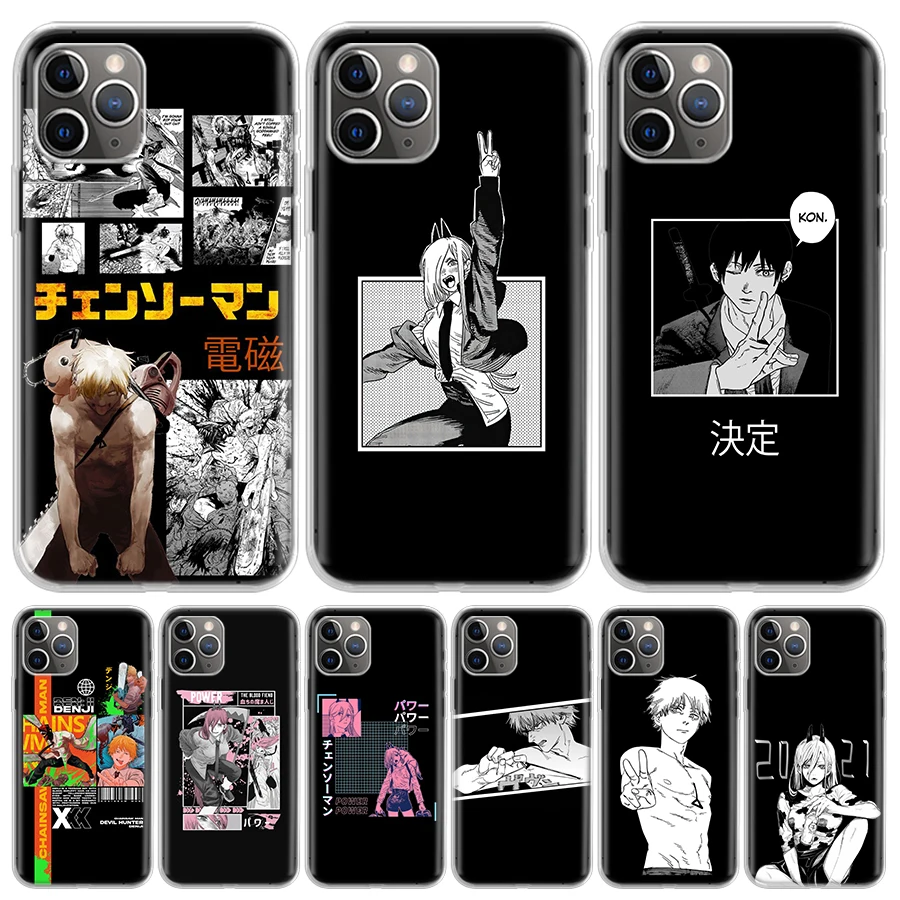 

Chainsaw Man Manga Silicone Case Coque For iPhone 13 Pro Max 11 12 Pro XS MAX X XR 7 8 6 6S Plus SE 2020 Back Cover