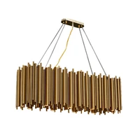 ivanovwa luxury modern chandeliers for dining room rectangle kitchen island bar decor lamp brushed gold stainless steel hanglamp