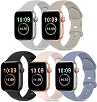 5 pack bands for apple watch band 384041424445mm soft silicone sport strap for iwatch series 7 6 5 4 3 2 1 se women men