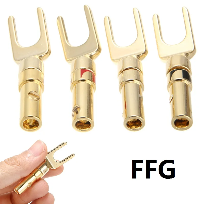 Вилка для колонок и внешней связи с золотым покрытием|Коннекторы разъёмы| |