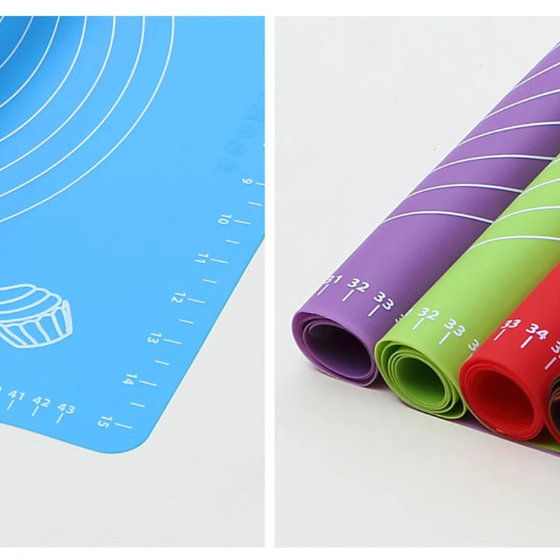 Large Size Silicone Baking Mat Scale Pad Non-Stick Fondant Pastry Cake Board Rolling Dough Tools Bakeware Liners | Дом и сад