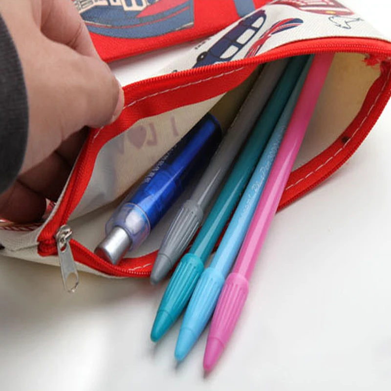 1 шт./лот винтажный мультяшный студенческий пенал на молнии в лондонском стиле