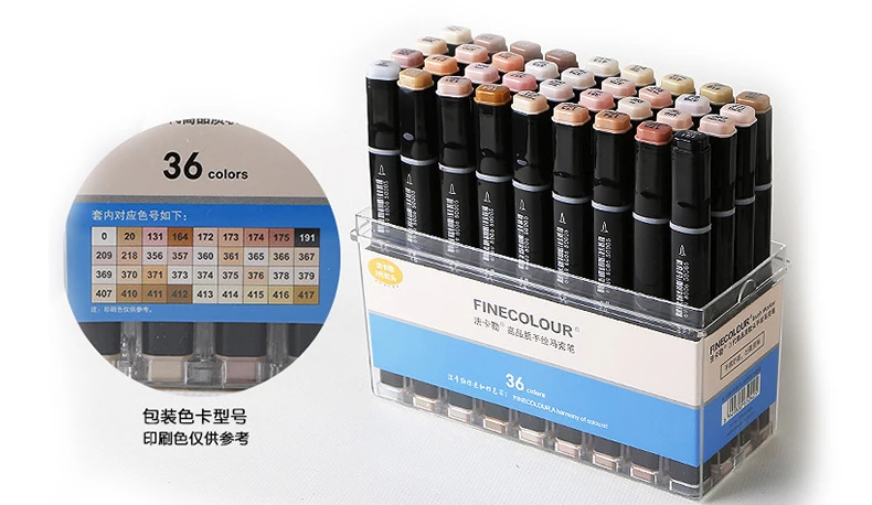 Finecolorour, Цветная кисть, набор маркеров, спиртовые чернила, фетровые наконечники, художественный маркер, комические товары для рукоделия, фетровые наконечники, графический дизайн, EF102