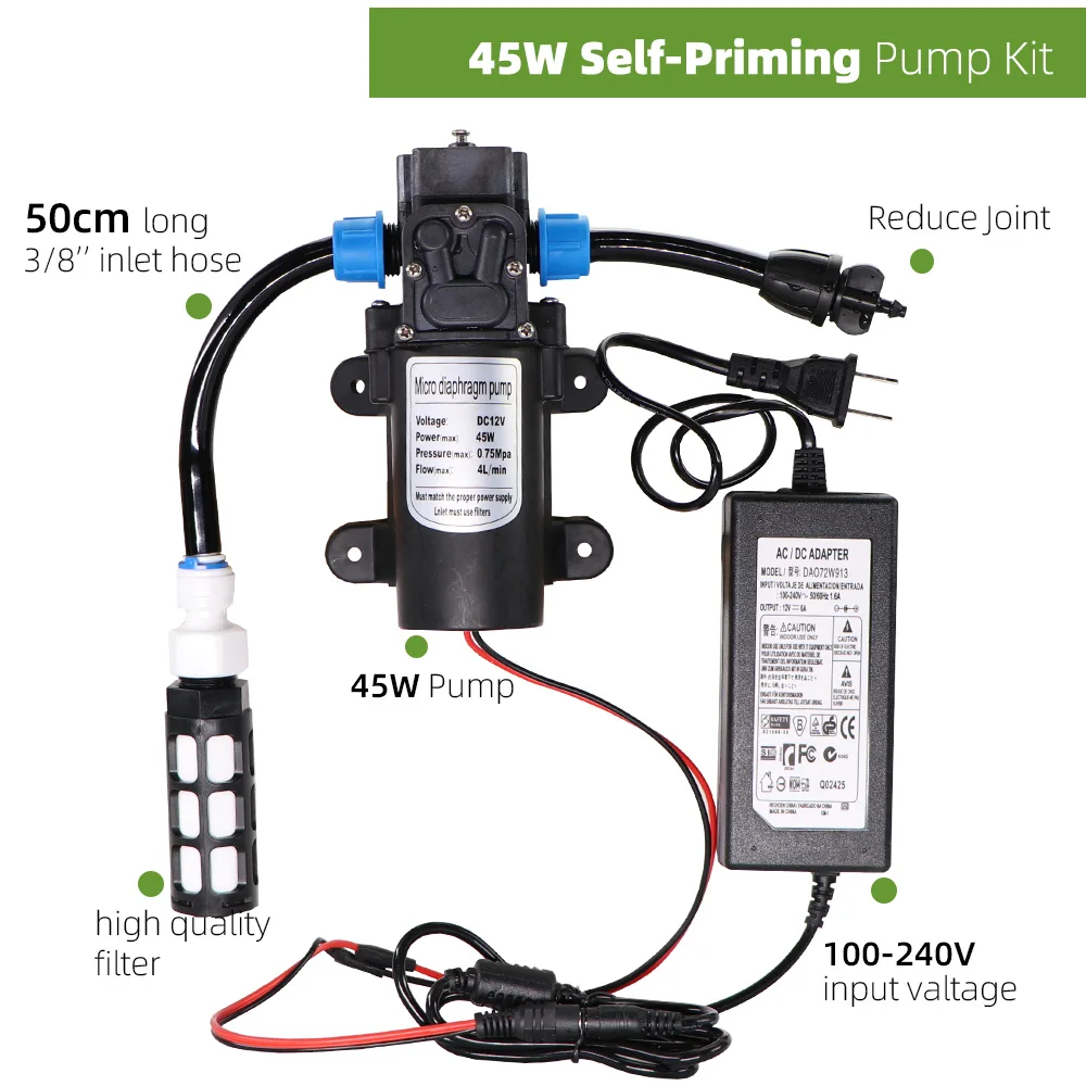 Самовсасывающая система полива с насосом 45 Вт 100-240 В | Дом и сад