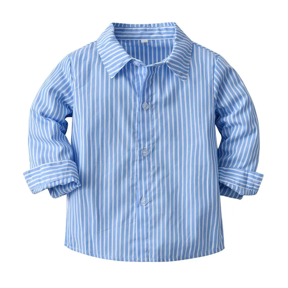 

Baby Boys Stripe Shirts Cotton Bebi Turn-down Collar Casual Turn-down Collar Button Spring/Autumn Knit Long Sleeve Formal Wear