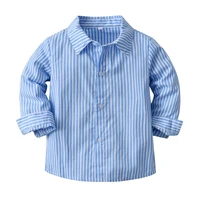 baby boys stripe shirts cotton bebi turn down collar casual turn down collar button springautumn knit long sleeve formal wear