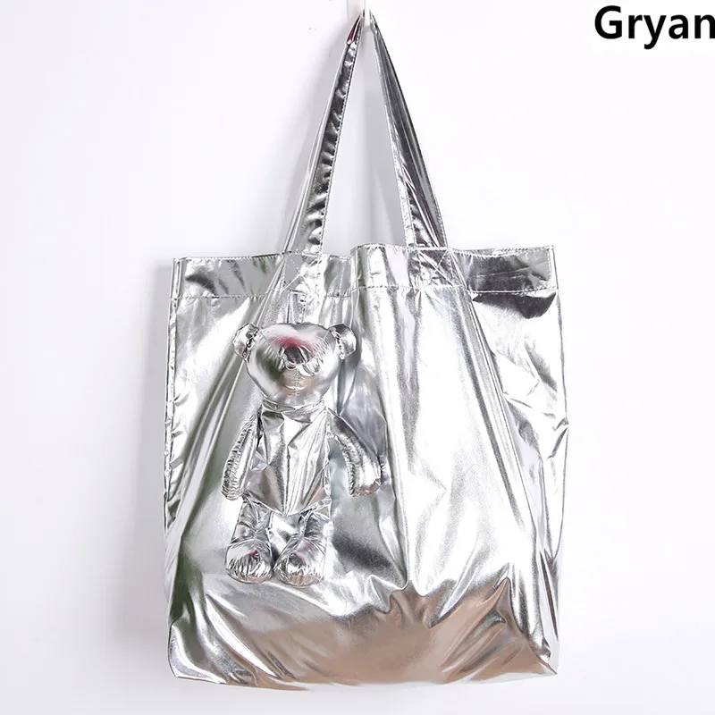 ECO Silver Bear водонепроницаемая сумка тоут из хлопка высокого качества для женщин и