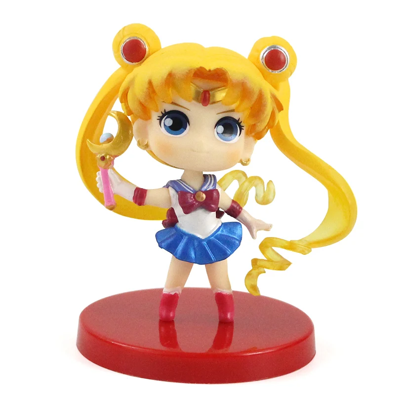 

3pcs/set Q Posket Sailor Moon Action Figure Sailor Mercury Mars Figures PVC Model Toy Doll Gift
