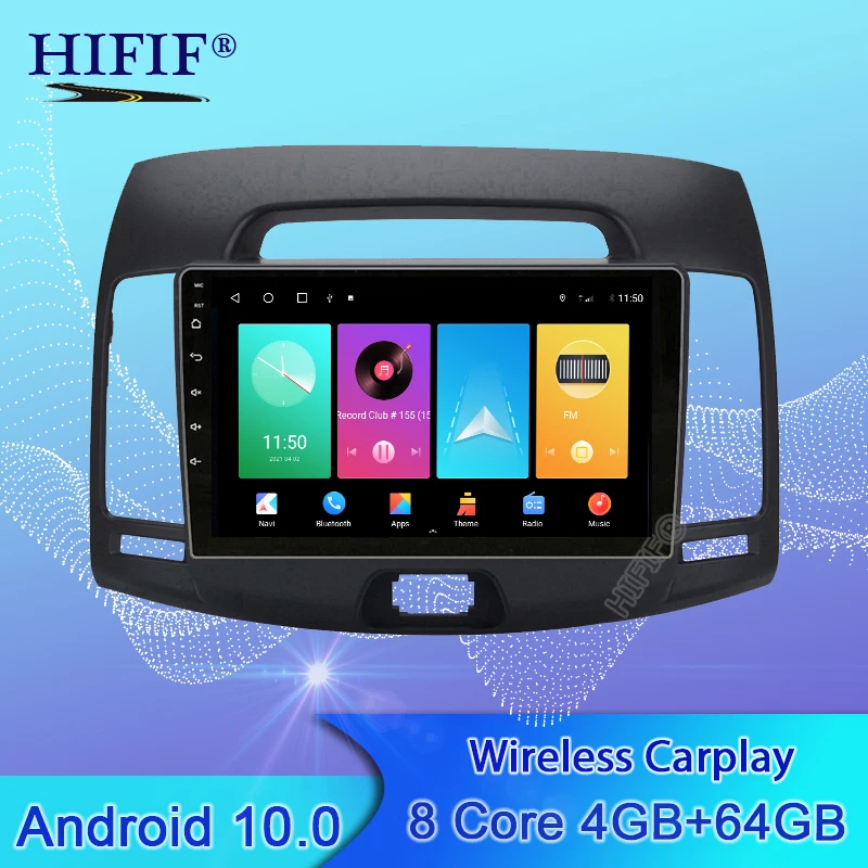 Автомагнитола 2 din для Hyundai Elantra HD 2006-2010 4 Гб + 64 ГБ Android 10 мультимедийный видеоплеер
