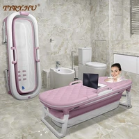 large portable folding bathtub 1 38m adult childrens folding tub massage adult bath barrel with cover