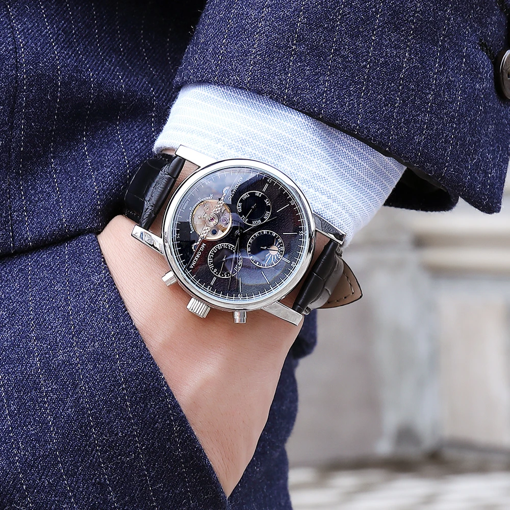 MG ORKINA Автоматические Мужские часы с самообмоткой Moon Phase наручные часы tourbillon механические наручные часы montre homme reloj hombre