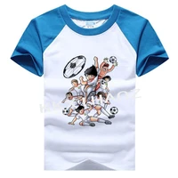 summer fashion captain tsubasa t shirt children boys short sleeves white tees baby kids cotton tops for girls clothes 2 14y