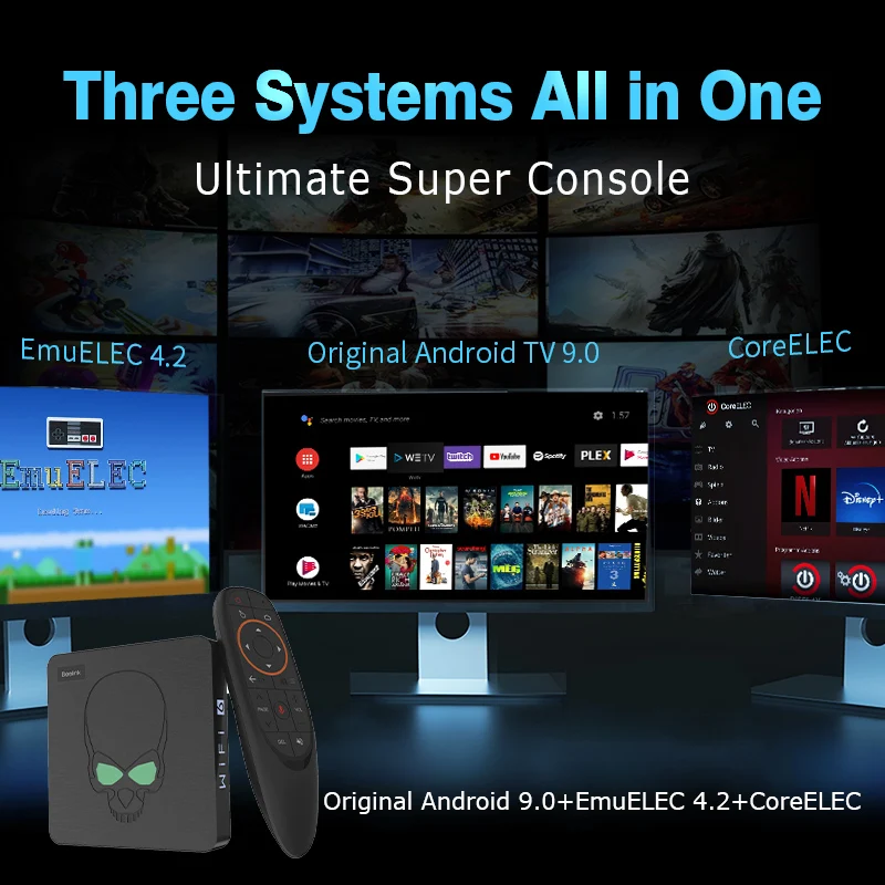 Ретро консоль Beelink Super X King с Wi Fi 6 ТВ приставок для PSP/PS1/SS/N64 Android 9 Amlogic S922X 49000