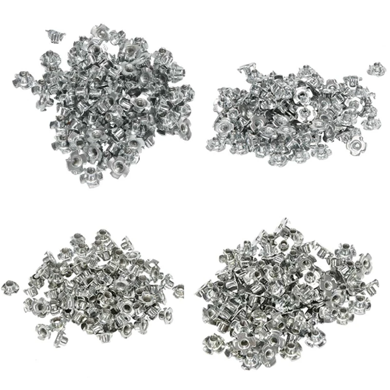 

Set of Assorted Four Prong Nuts Metal Coating for Furniture Working Wood