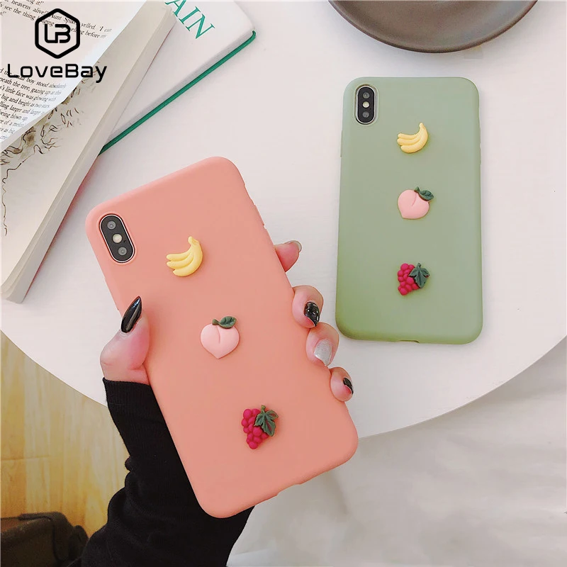 Lovebay 3D карамельный цвет банан персик мягкий чехол для телефона iPhone 11 Pro XS MAX XR X