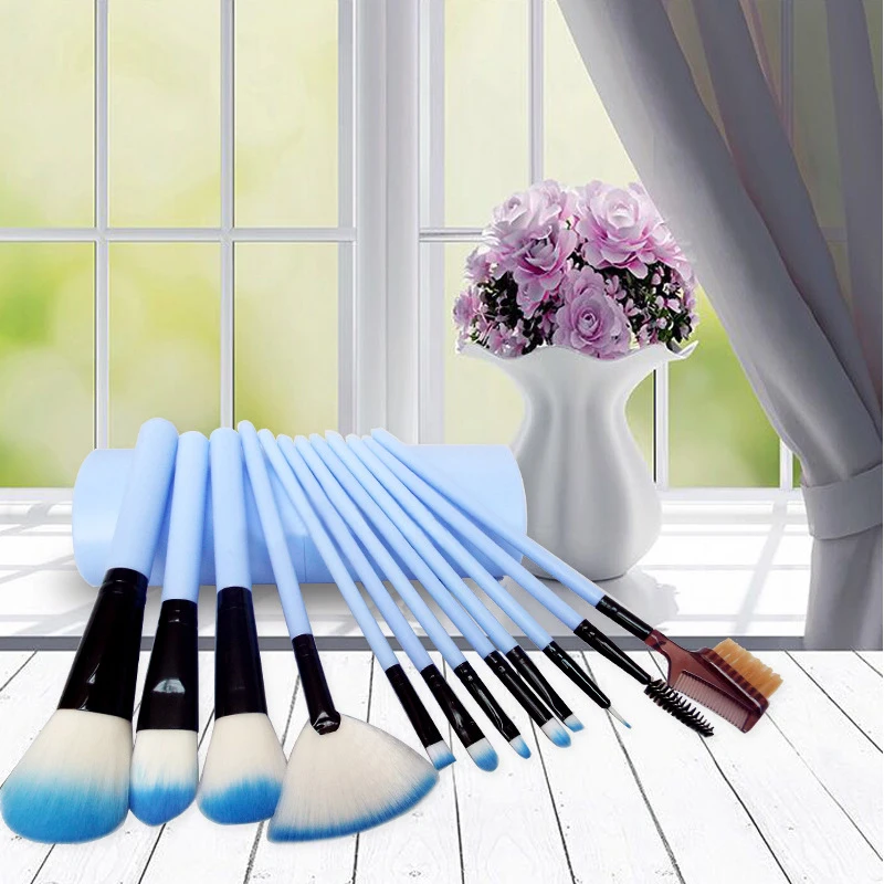 12 шт./компл. кисти для макияжа инструмент теней век основы бровей губ кисть