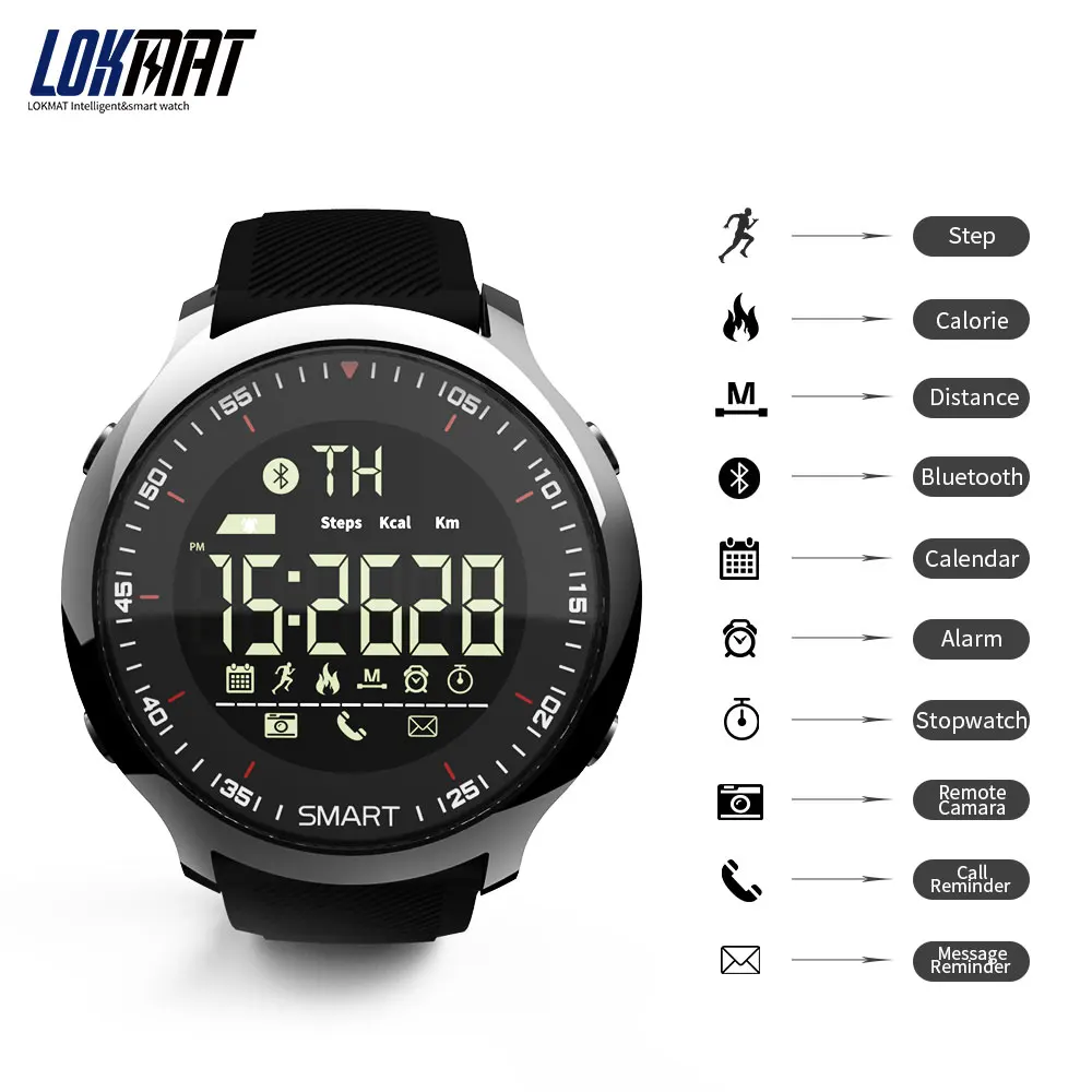Смарт часы LOKMAT водостойкие IP68 Bluetooth с удаленной камерой|Смарт-часы| |