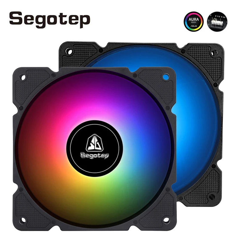 

Segotep RGB Case Fan 120mm Quiet Computer Cooling Fan 5V/3Pin ARGB AURA SYNC Speed Adjust Computer Case PC Fan Cooling Cooler
