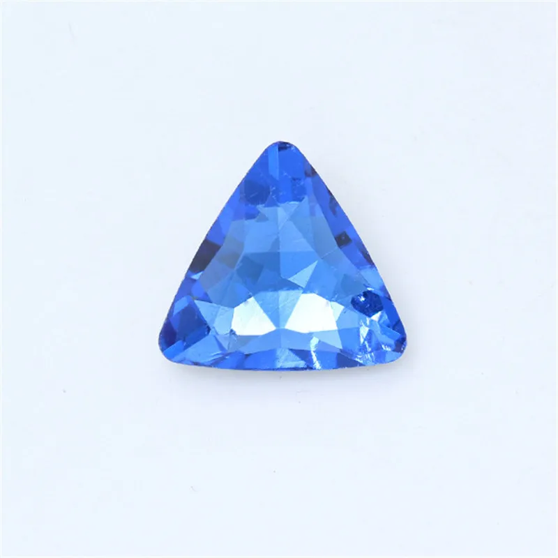 Blue 8mm 10 шт. треугольные хрустальные 3D Подвески для ногтей Белые AB Стразы с серебряным острым дном голографическое искусство ногтей украшение маникюр - Цвет: Blue 8mm