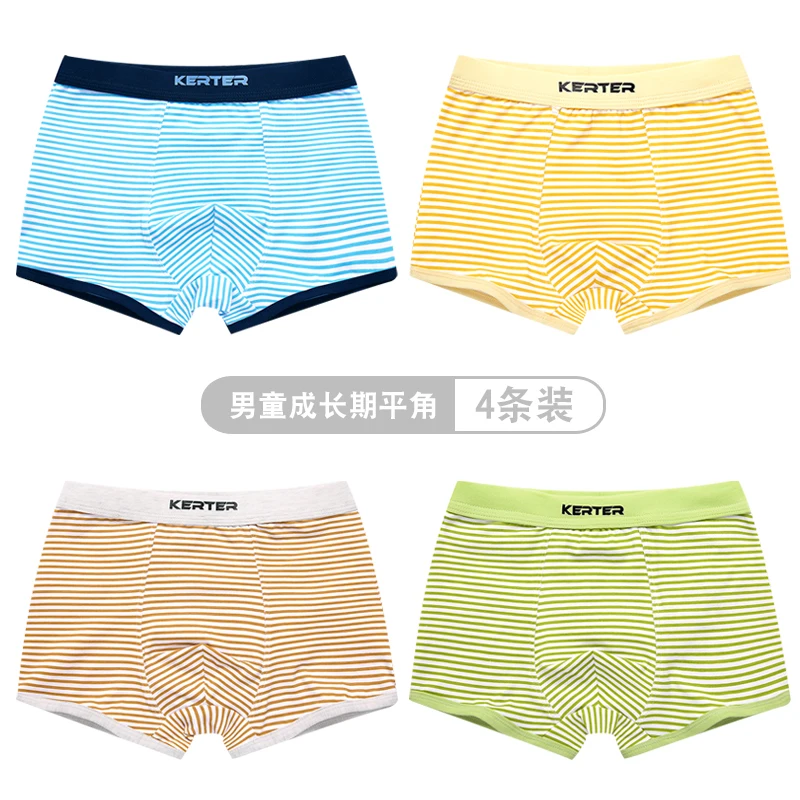 F9-4PCS Модные хлопковые трусы-боксеры для мальчиков средней школы; нижнее белье для мальчиков-подростков; детское нижнее белье; трусы для мальчиков - Цвет: F9-4PCS