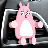 cute little bear dolls car phone holder creative car ornament decoration car air vent clip mobile stand car interior accessories
