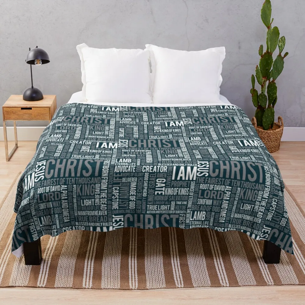 

100 Names of Christ Blanket Fleece Art Print adult Children Warm Bed Throw Blanket newborn bayby Blanket Boys Gifts