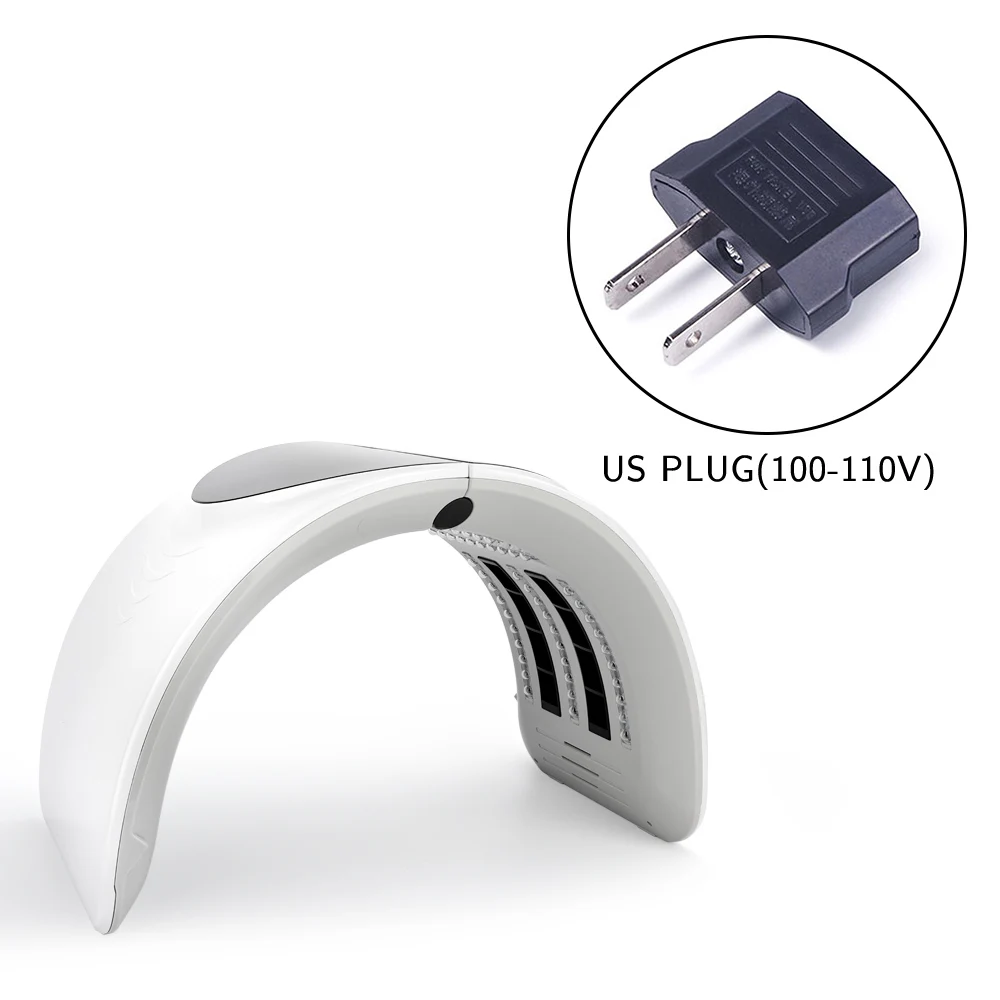 US PLUG Складной 6 цветов PDT светодиодный светильник терапия светодиодный маска лечение акне отбеливание лица Омоложение кожи светодиодный терапевтический прибор - Цвет: US PLUG