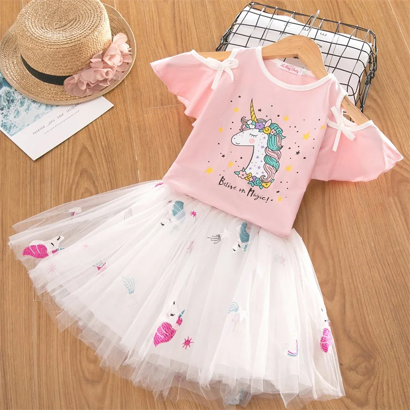 2020 Fancy 2pcs Swan Dress for Girl Princess Dresses Animal Tees+Tutu Birthday Outfits Baby Clothes Size 2-7 Years | Детская одежда и