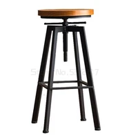 white iron bar chair household rotary lift bar chair solid wood round stool front desk high stool