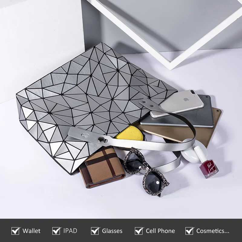 Женская сумка-тоут из ПУ кожи с геометрическим рисунком |