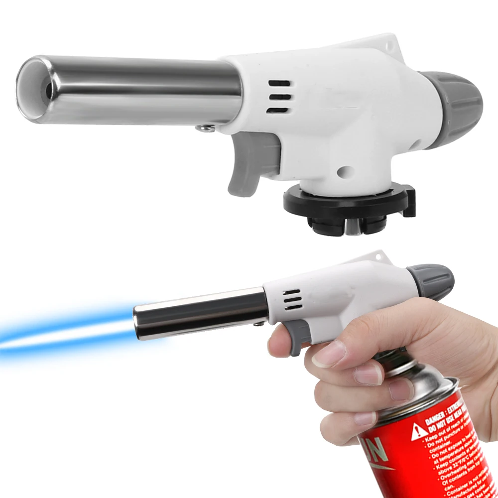 

Metal BBQ Butane Flame Welding Gas Torch Ignition Lighter 1350 Degree Burner Adjustable Temperature Flame Nozzle Tool