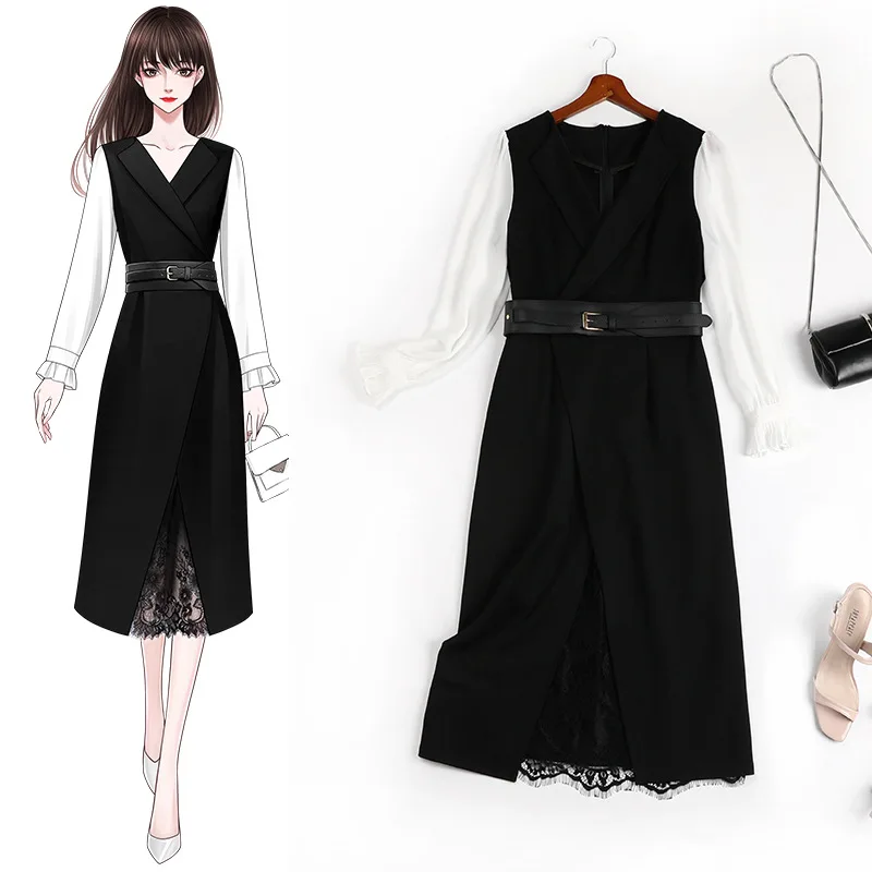 

« тюльпан» дизайн лёгкое на с длинными рукавами знакомое женское платье осень 2020 ремень женский платья больших размеров женские сарафан же...