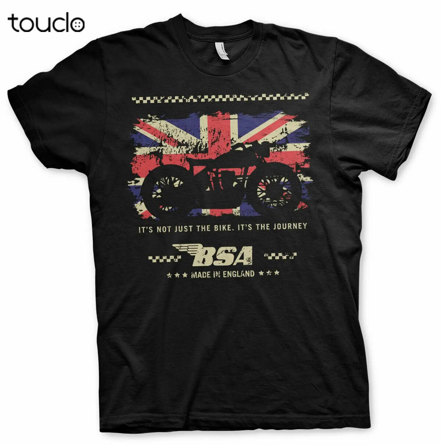 

Bsa Motorcycles Union Jack Journey Birmingham Small Arms Black Mens T-Shirt