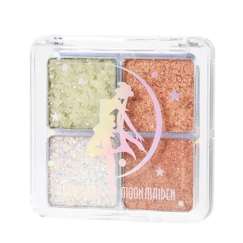 Maffick Четырехцветные блестящие тени для век девушек компактные светящиеся