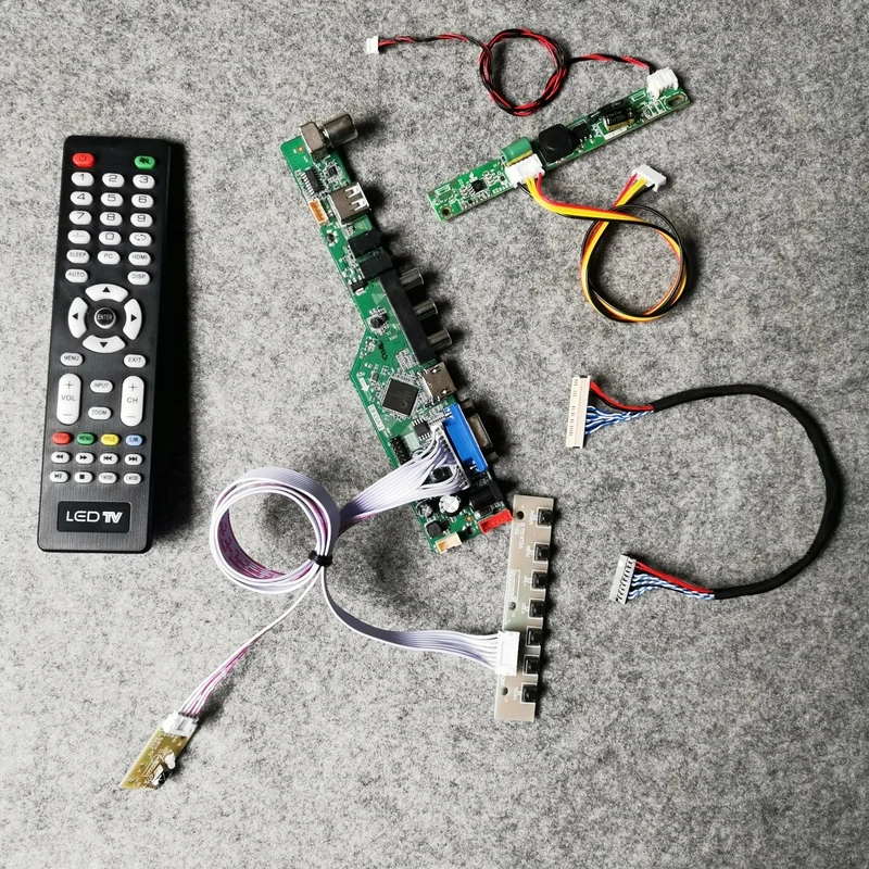 

Плата контроллера монитора DIY kit 1366*768 LVDS LCD matrix подходит для M156B3/M156BGE/M185BGE/LTM185AT04 30 Pin 60Hz WLDE VGA AV USB