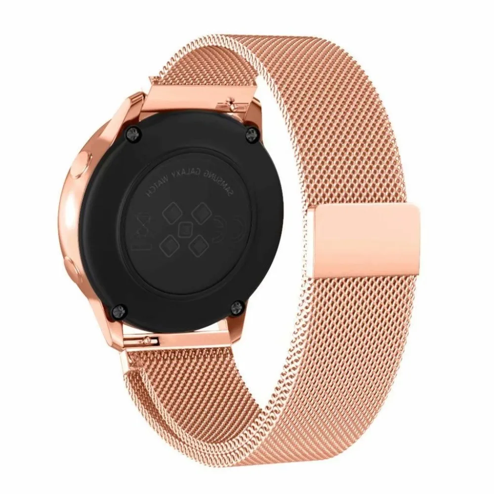 20 мм 22 мм huami amazfit gtr ремешок Bip для samsung gear S3 s2 sport Classic huawei gt 2 active galaxy watch 42 мм 46 Band 40 44 мм - Цвет ремешка: milanese-rose gold