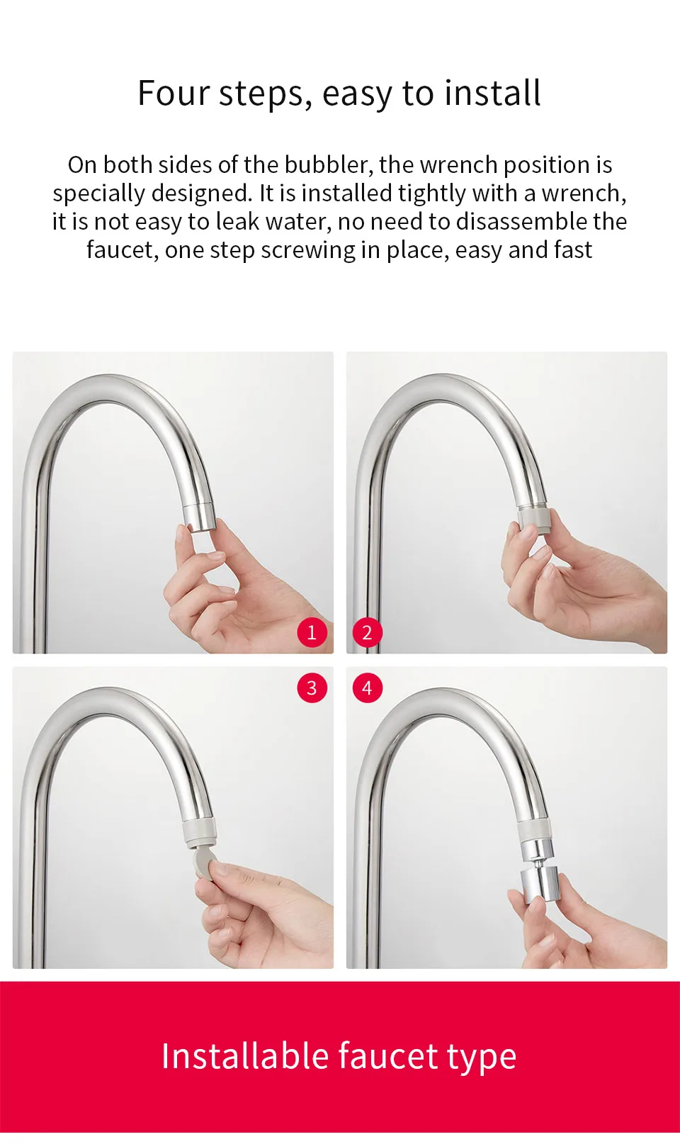 Xiaomi DABAI кухонный аэратор водный диффузор Bubbler цинковый сплав водосберегающая головка фильтра кран с форсункой соединитель двойной режим