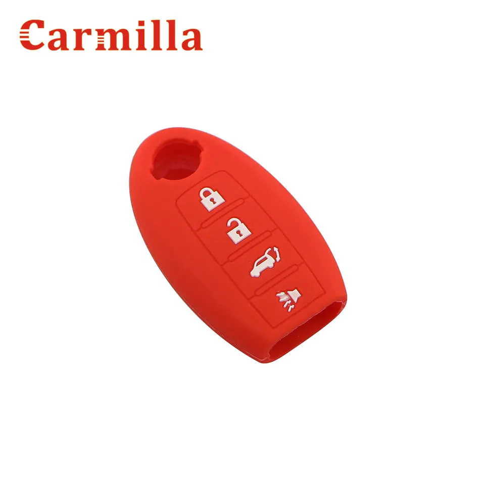 Carmilla силиконовый 4 кнопки чехол для дистанционного ключа от машины Fob без Nissan Maxima