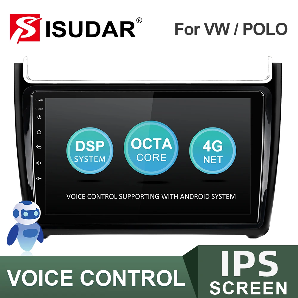 Автомагнитола ISUDAR V57S для VW/Volkswagen POLO 5 2008 2020 мультимедийный проигрыватель с