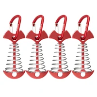 4pcs aluminum alloy tent accessories outdoor camping wind rope buckle fishbone spring pallet hook multifunctional hanging buckle