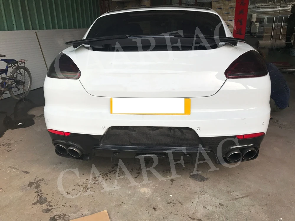 Для Panamera углеродного волокна задний бампер для губ Диффузор спойлер для Porsche Panamera 970 GTS Turbo S
