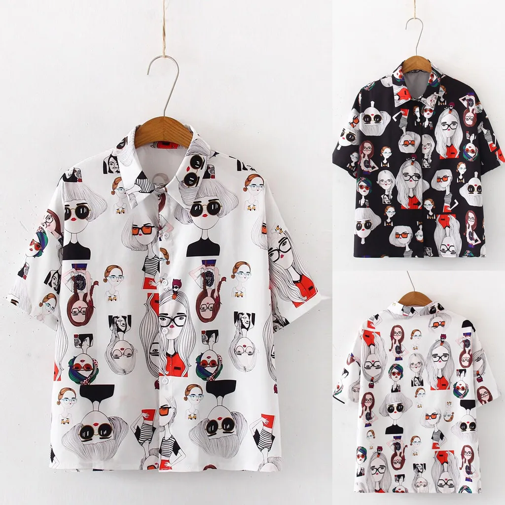 Женская модная Повседневная Блузка с коротким рукавом винтажная Корейская