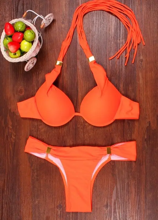 

2021 Summer New Bikinis Women Padded Push-up Bikini Set Beach Swimsuit Bathing Suit Swimwear Beachwear Womens
